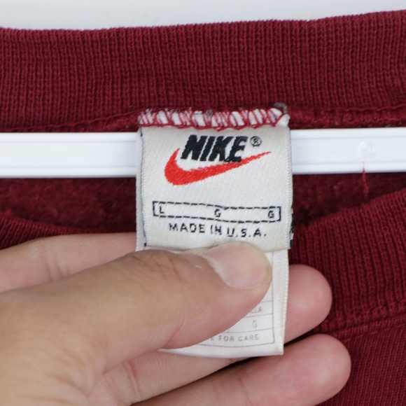 Vintage 90s Nike Mini Swoosh Flames Sweatshirt Red - Picture 5 of 12